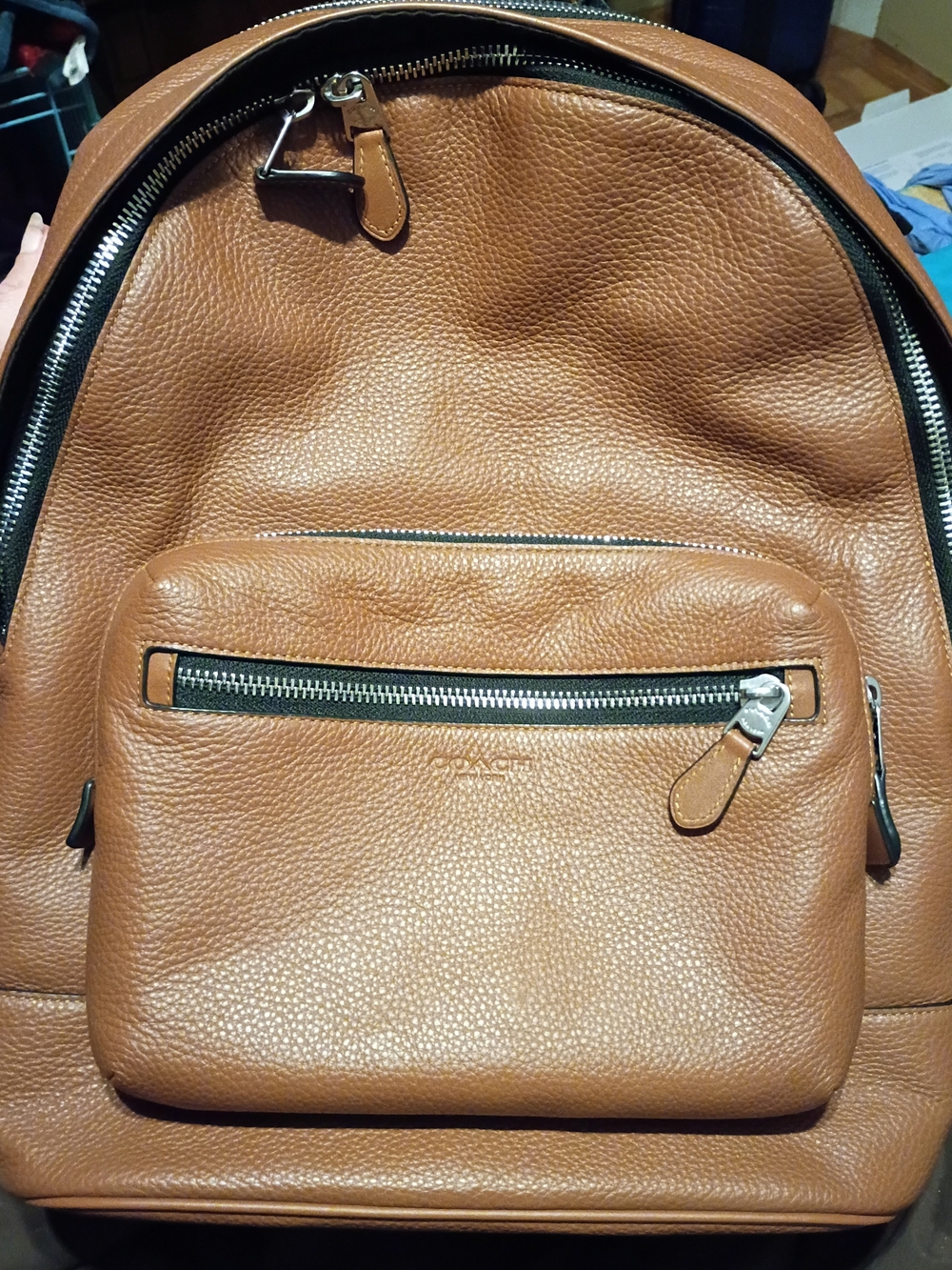 COACH West Backpack CU105 Redwood Brown Pebble Leather Women's